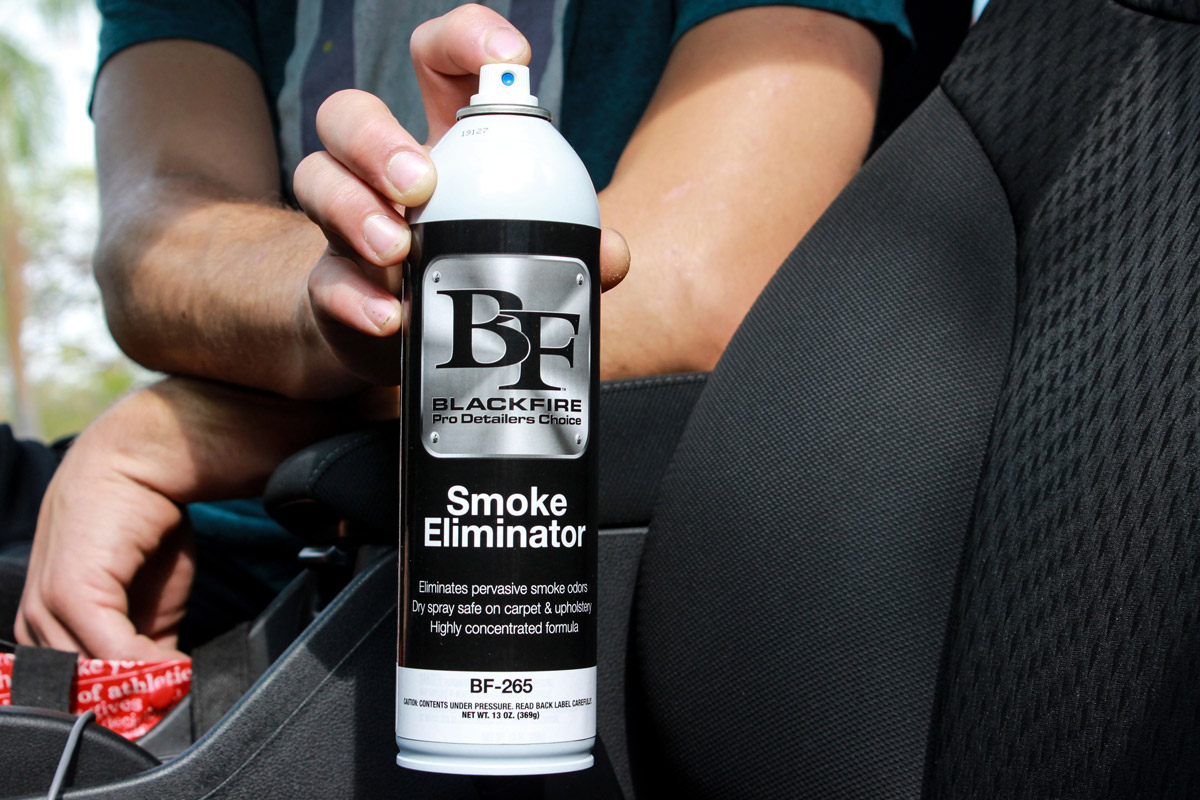BLACKFIRE Smoke Eliminator's dry spray is safe on all surfaces!