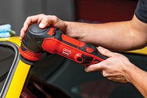 The G8 Polisher is perfect for use on niche areas like the A-Pillars of a car, shown here.