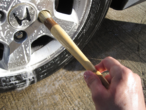 Round Detail Brush Makes Cleaning Lug Nuts Easy.